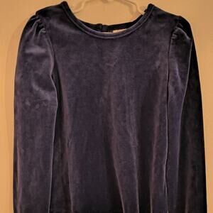 Max Studio Kids, Navy Velvet, Long Sleeve Blouse, Girls Size 7